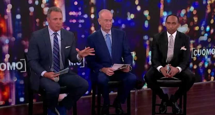 Stephen A. Smith, Bill O'Reilly and Chris Cuomo. Photo Credit: Bill O'Reilly on YouTube.