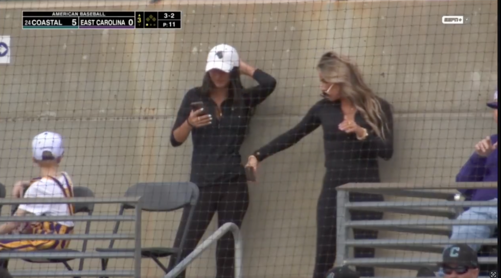 ESPN+ broadcast captures fan taking 'butt selfie' during Coastal Carolina-ECU baseball game