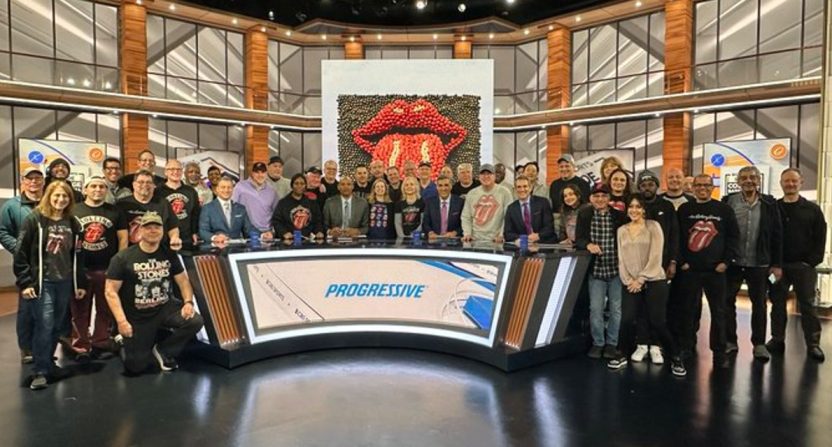 CBS crew honors Greg Gumbel by wearing Rolling Stones apparel