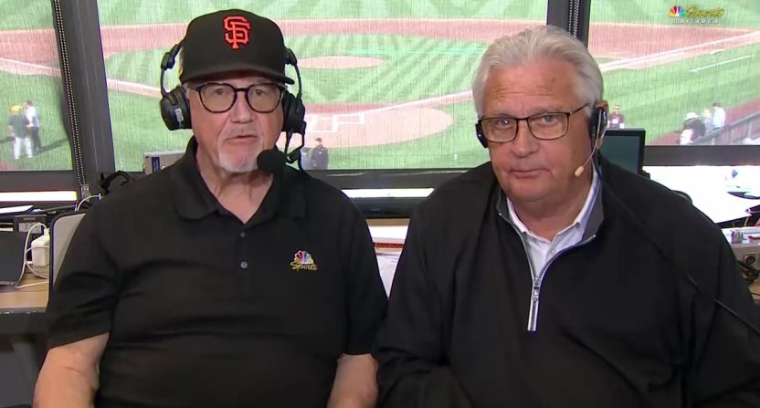 San Francisco Giants announcers Jon Miller and Duane Kuiper. Photo Credit: NBC Sports Bay Area.