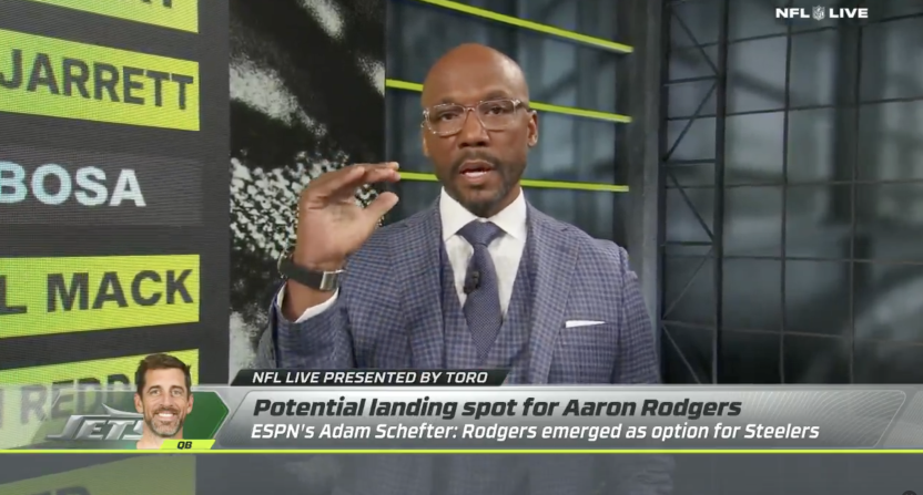 Louis Riddick discussing Aaron Rodgers' best landing spots in free agency