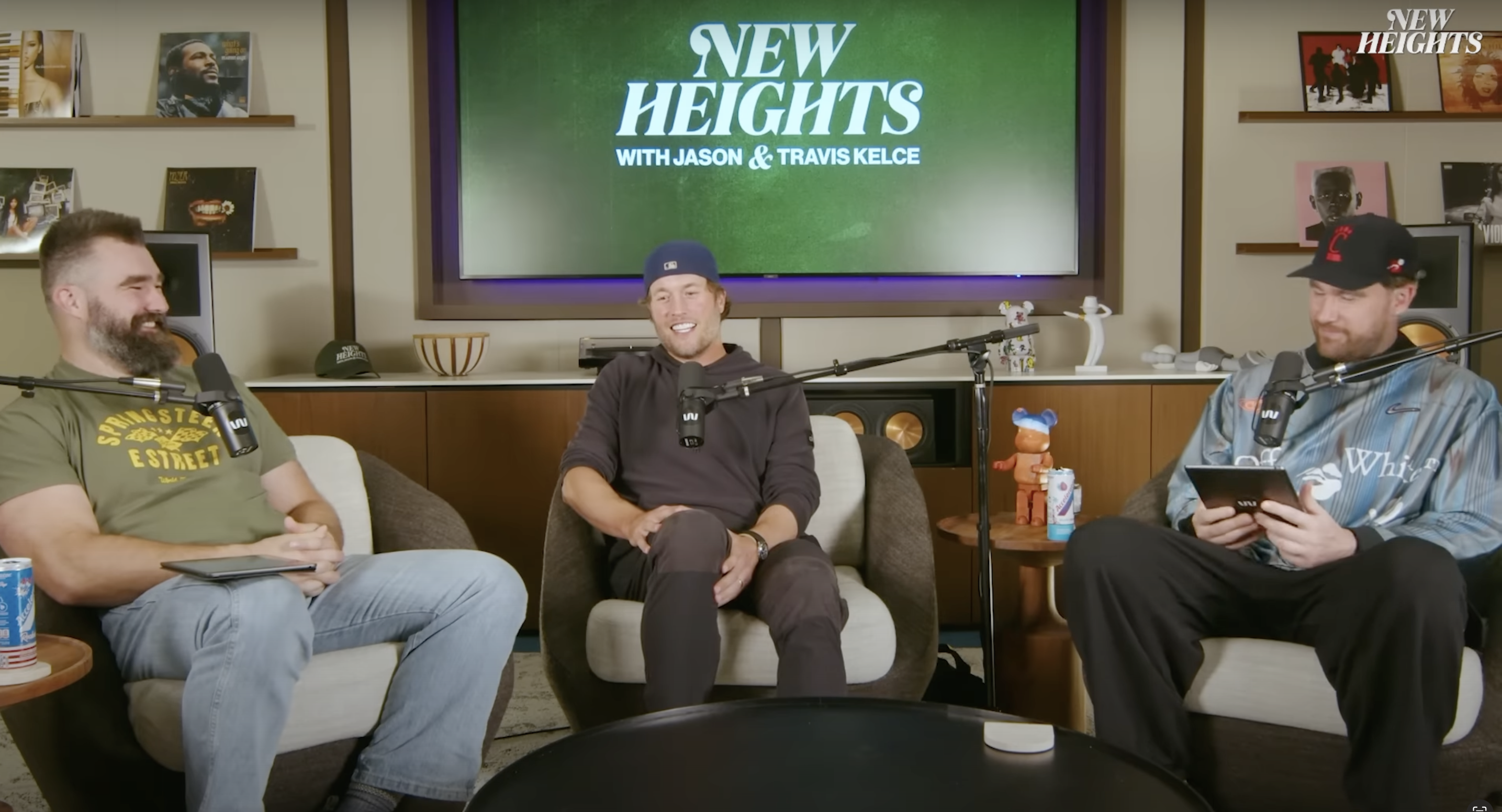 Matthew Stafford on the New Heights podcast discussing Aaron Donald's work ethic