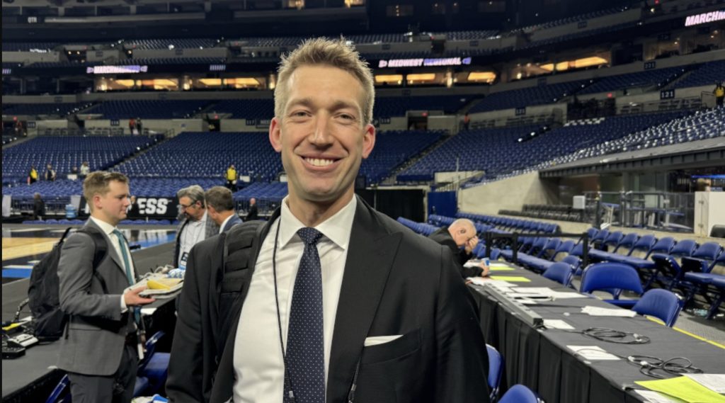 Former Purdue basketball player Robbie Hummel is an analyst for Westwood One Radio.