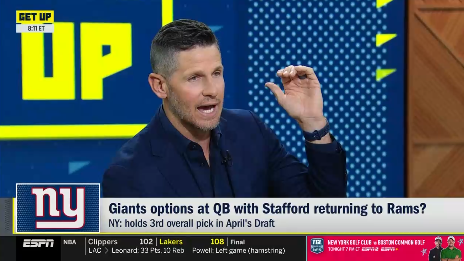 Dan Orlovsky was back on ESPN airwaves on Monday three weeks after alluding to his uncertain future.