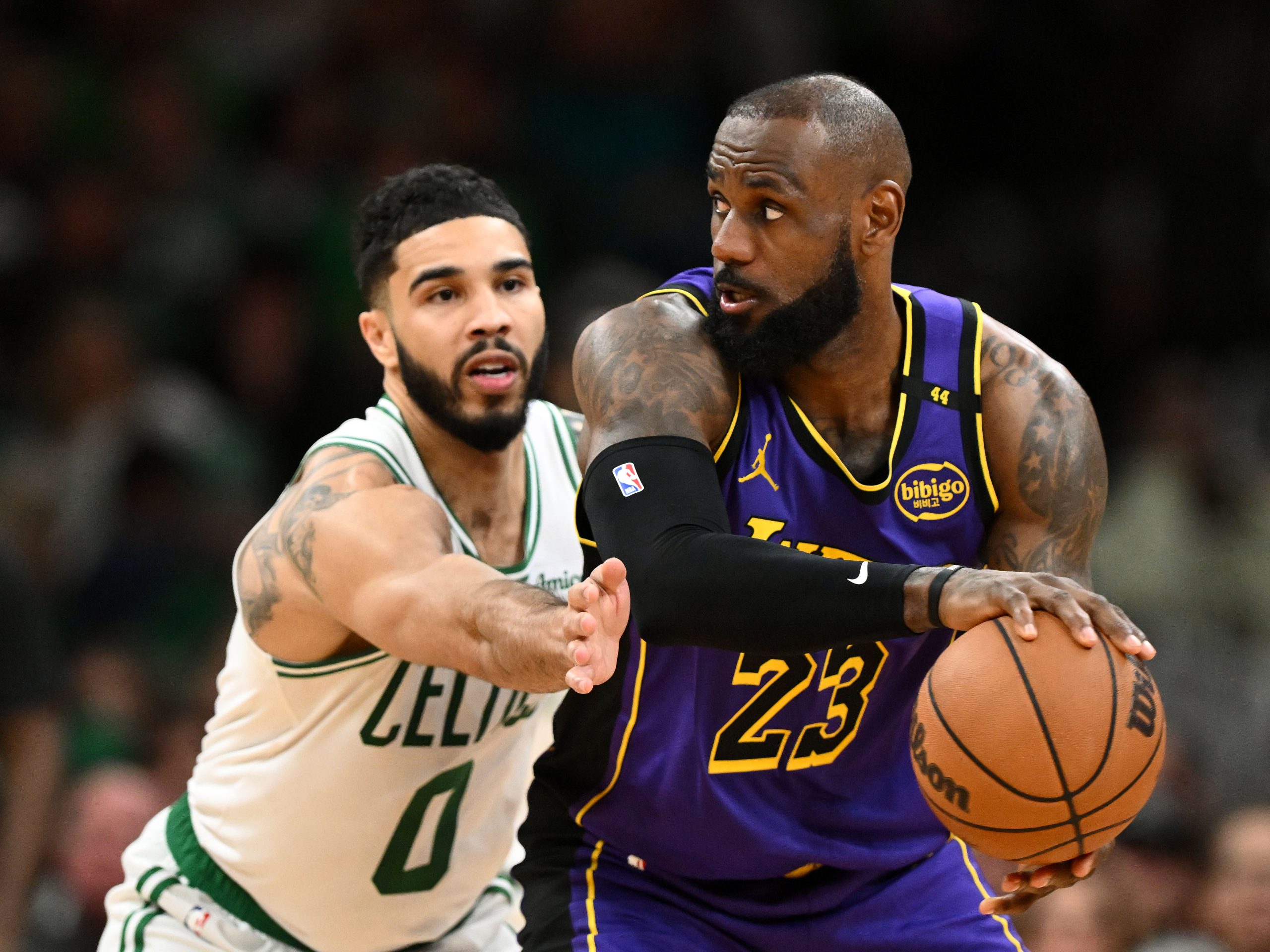 NBA stars LeBron James Jayson Tatum