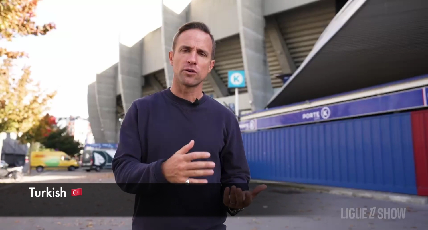 A Camb.ai-powered translation of host Julien Laurens on "The Ligue 1 Show."