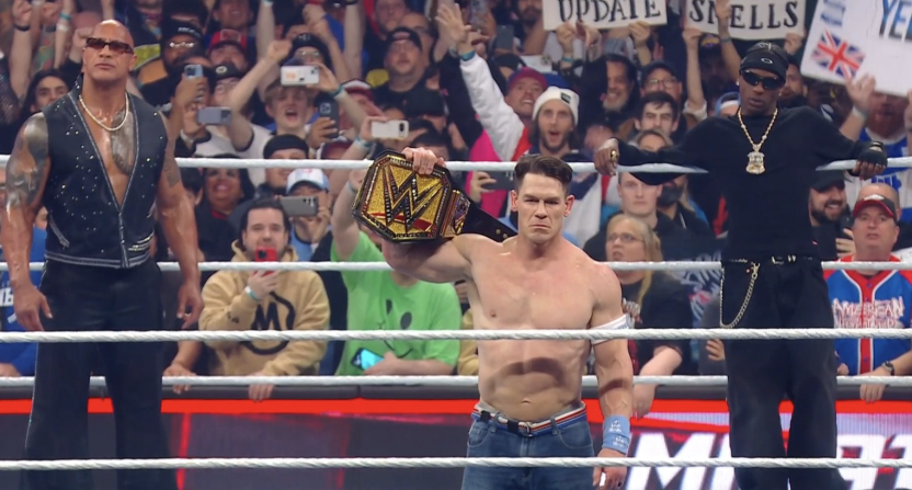 Travis Scott The Rock John Cena Cody Rhodes WWE Elimination Chamber