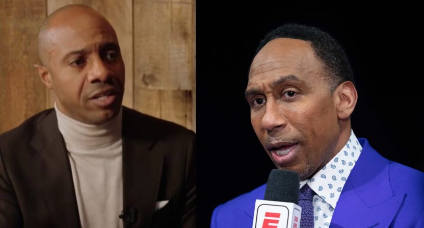 ESPN personalities Jay Williams and Stephen A. Smith. Photo Credits: The Joe Pomp Show on YouTube (Jay Williams, left); Kyle Terada-Imagn Images (Stephen A. Smith, right).