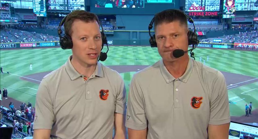 Baltimore Orioles announcers Kevin Brown and Ben McDonald. Photo Credit: MASN