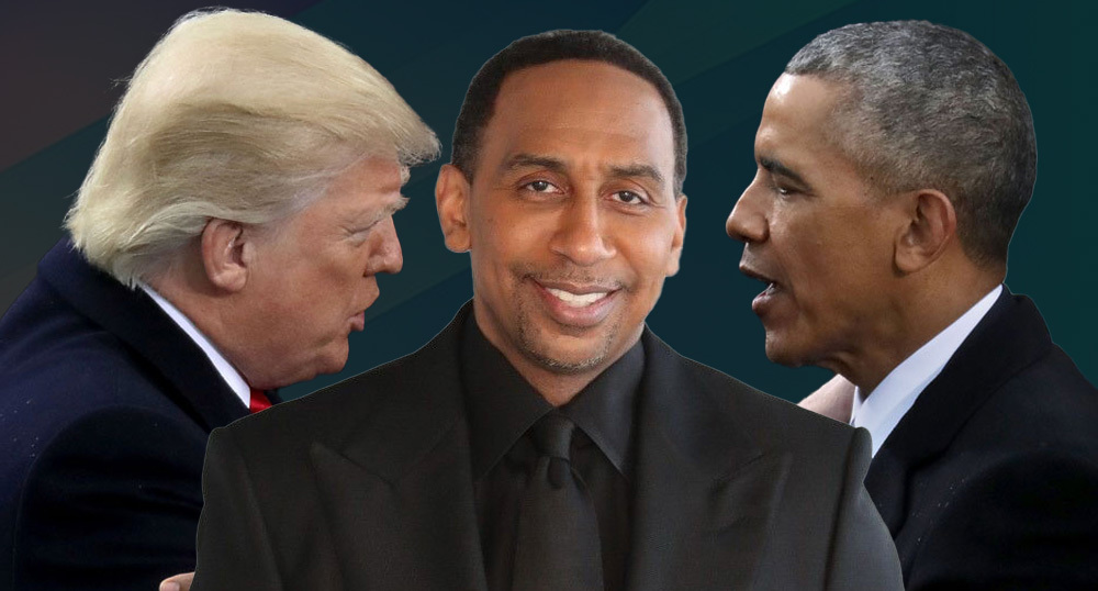 Donald Trump, Stephen A. Smith and Barack Obama