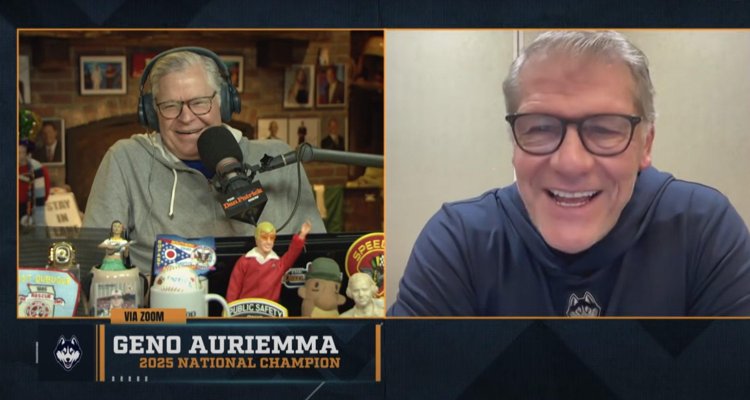 Geno Auriemma joined "The Dan Patrick Show" fresh off his 12th national title and took a moment to praise Patrick’s interview style.