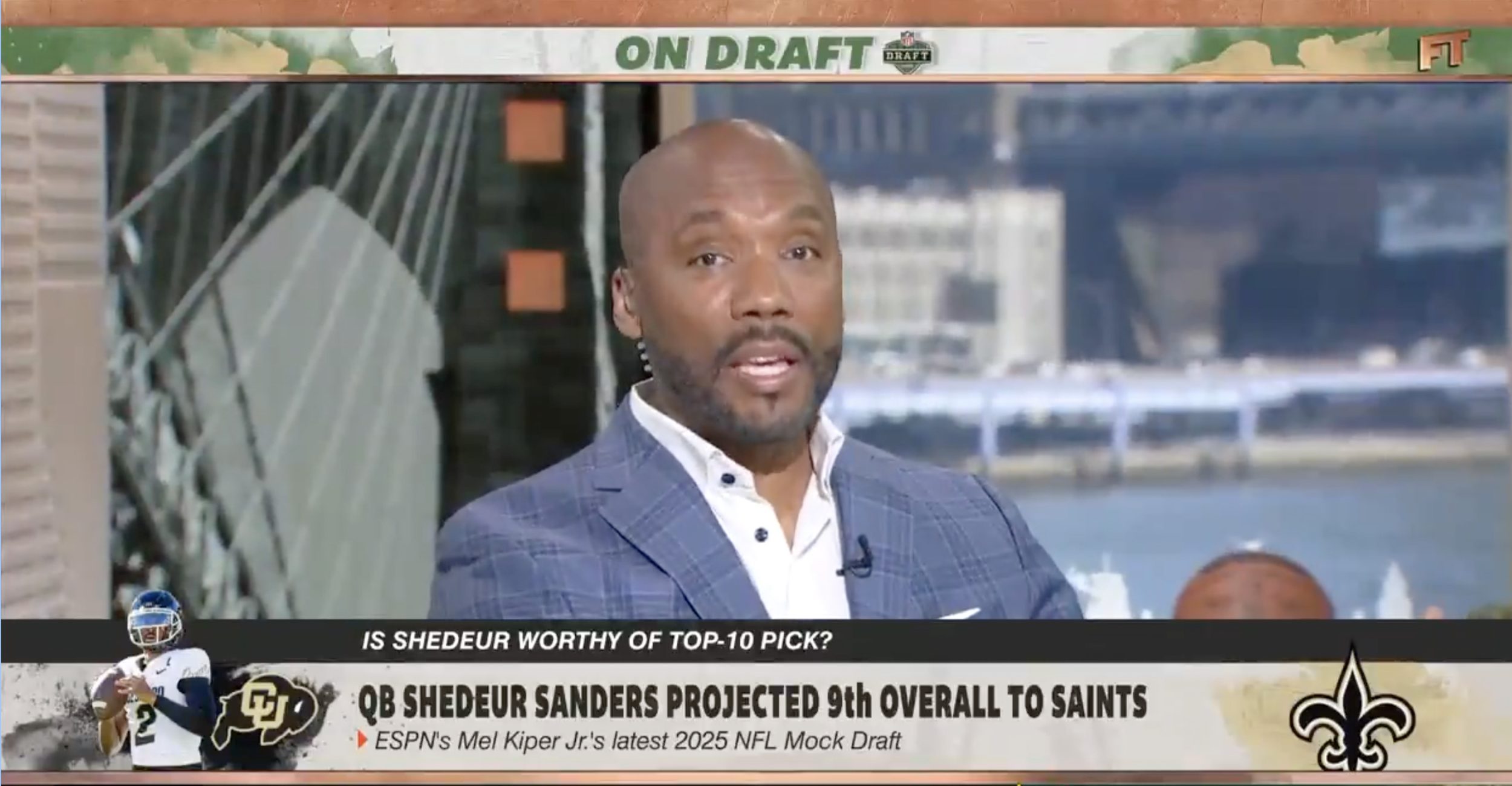 Louis Riddick is pushing for Shedeur Sanders to avoid the top-3 picks and land somewhere without the pressure of high expectations.