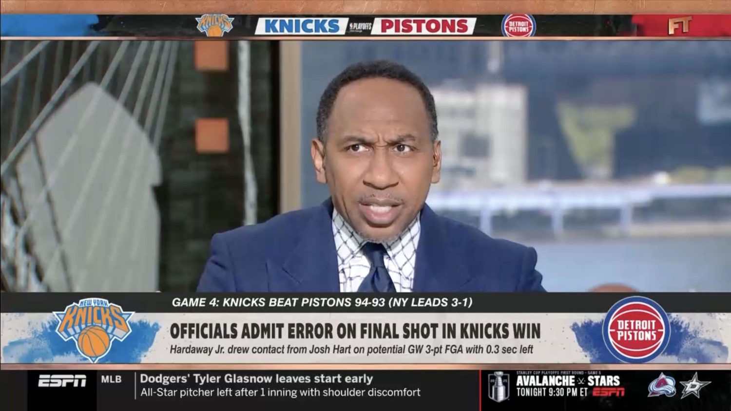 Stephen A. Smith discusses Knicks-Pistons on First Take