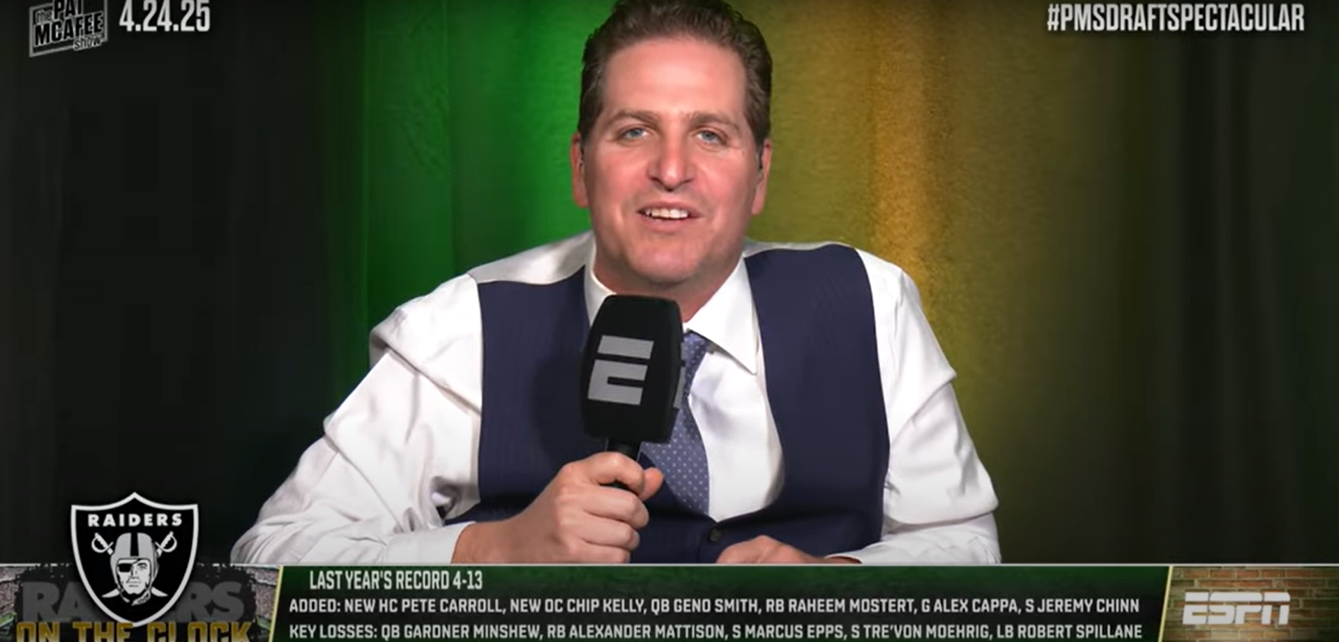 Peter Schrager was the star of Pat McAfee's annual NFL Draft Spectacular.