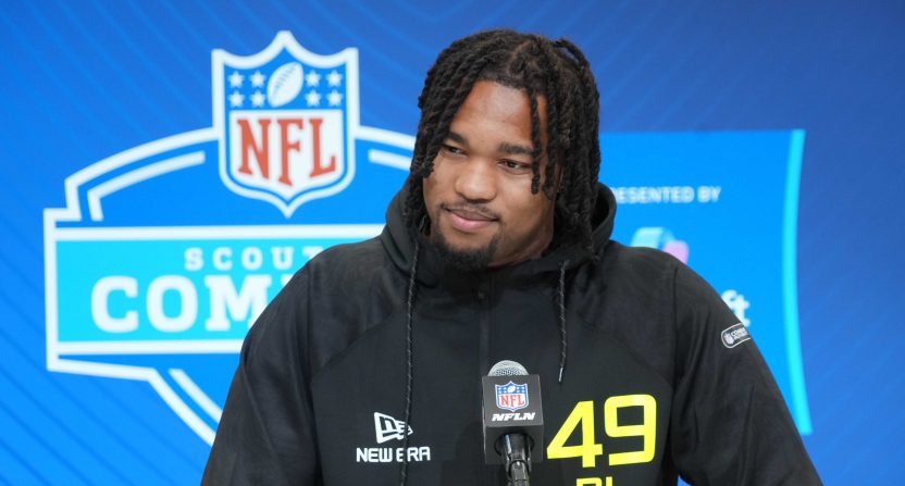 NFL Network and ESPN took dramatically different approaches to addressing Mike Green's off-field concerns after he was taken by the Baltimore Ravens in the second round of the 2025 NFL Draft. Mandatory Credit: Kirby Lee-Imagn Images