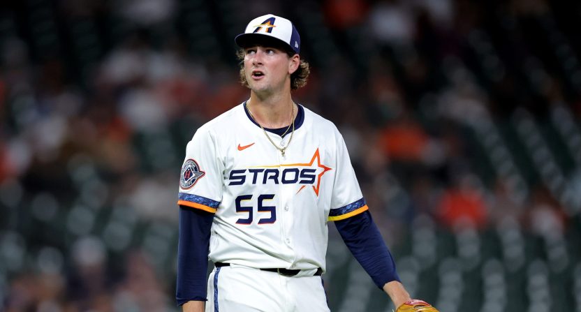 Houston Astros relief pitcher Forrest Whitley
