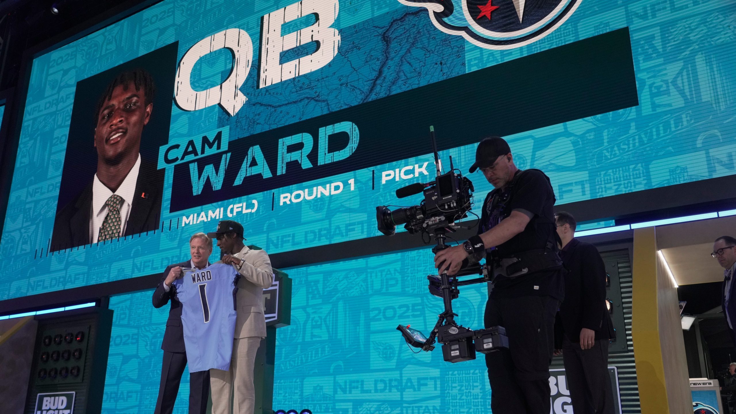 While Cam Ward was the No. 1 pick in the 2025 NFL Draft, ESPN's coverage consistently overlooked him. Photo Credit: Mark Hoffman/Milwaukee Journal Sentinel/USA TODAY NETWORK via Imagn Images