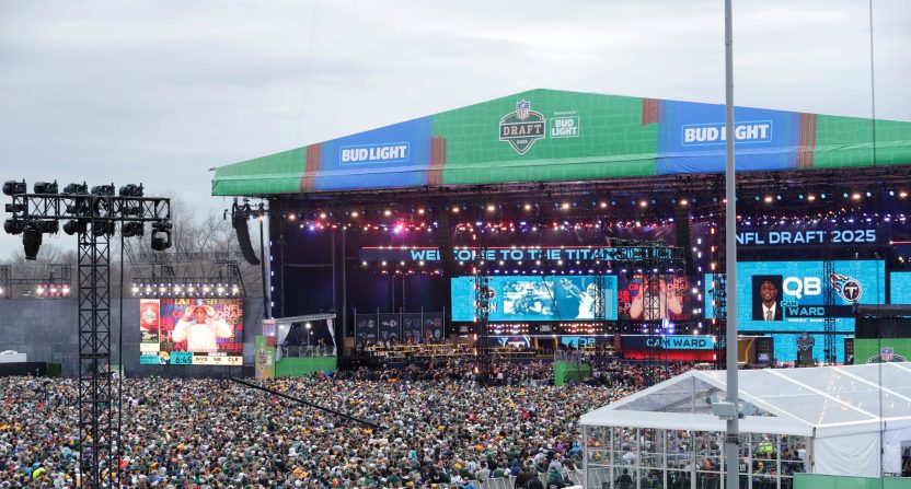 The NFL's dominance in the ratings continued with the first round of the 2025 NFL Draft on Thursday night. Photo Credit: Dan Powers/USA TODAY NETWORK-Wisconsin/USA TODAY NETWORK via Imagn Images