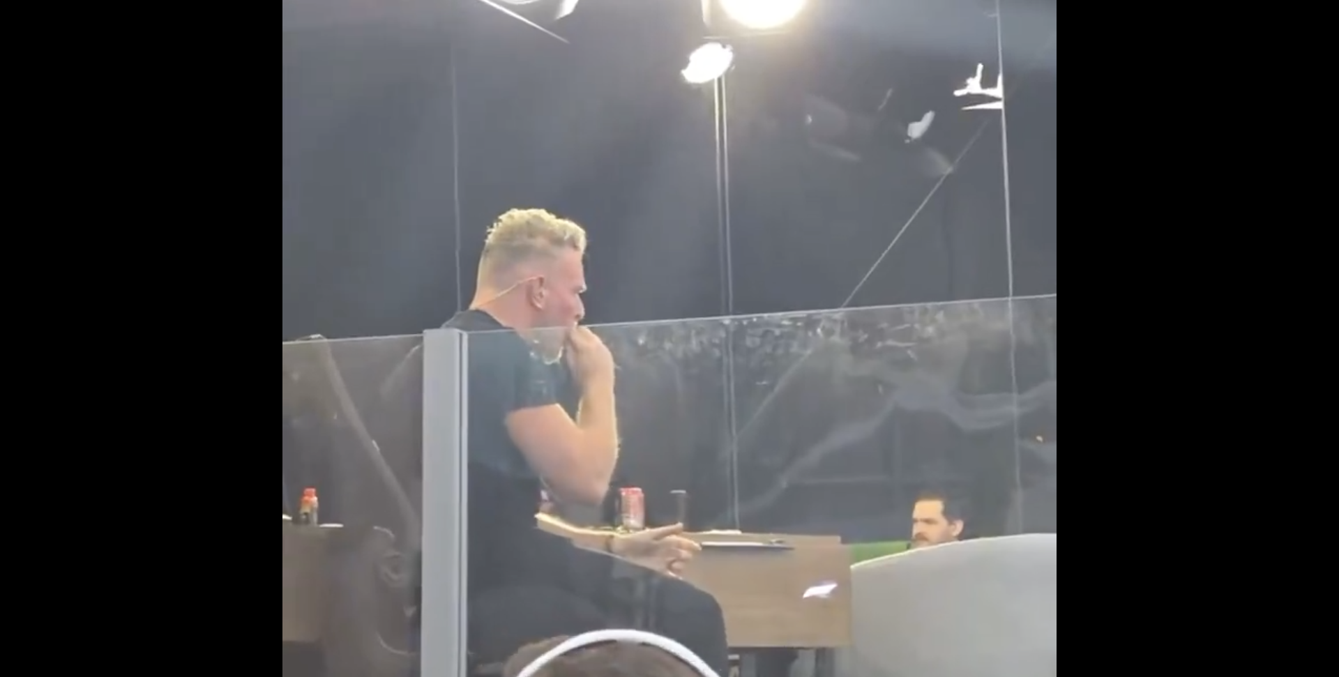 Pat McAfee hits a pen during 2025 NFL Draft
