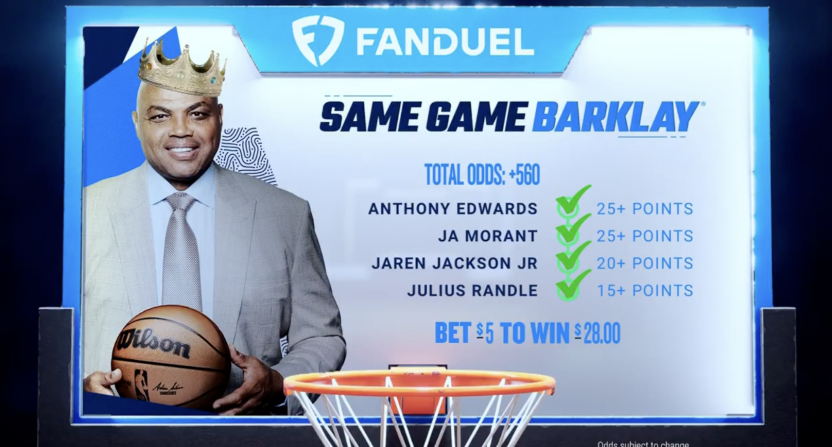 Charles Barkley Inside the NBA same game parlay