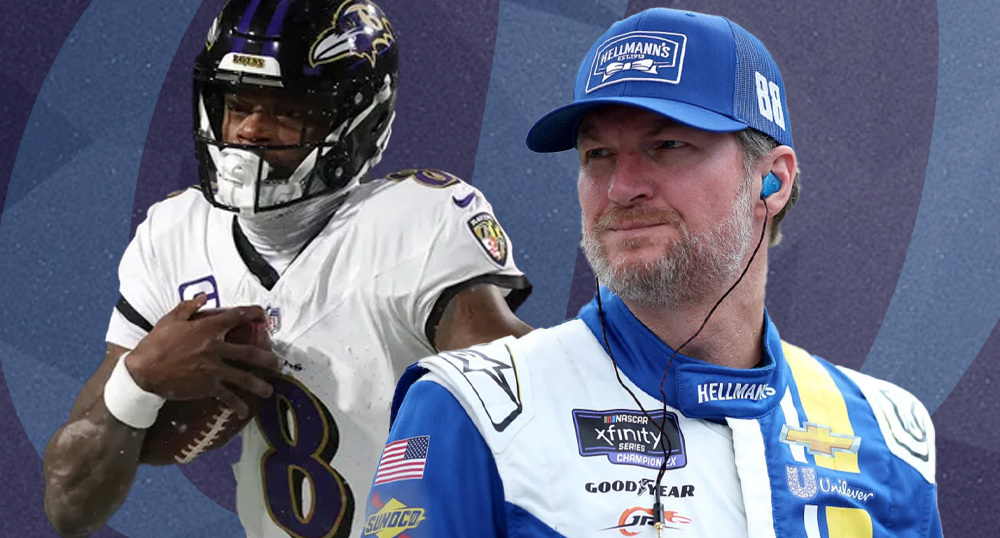 Lamar Jackson and Dale Earnhardt Jr.