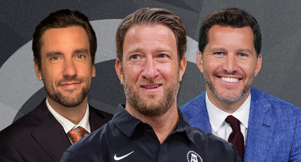 Barstool Sports founder Dave Portnoy, Fox News host Will Cain, and Outkick founder Clay Travis