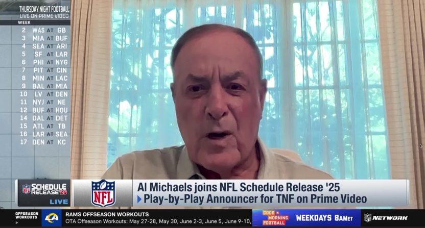 Al Michaels discusses Prime Video's "Thursday Night Football" schedule. Photo Credit: NFL Network