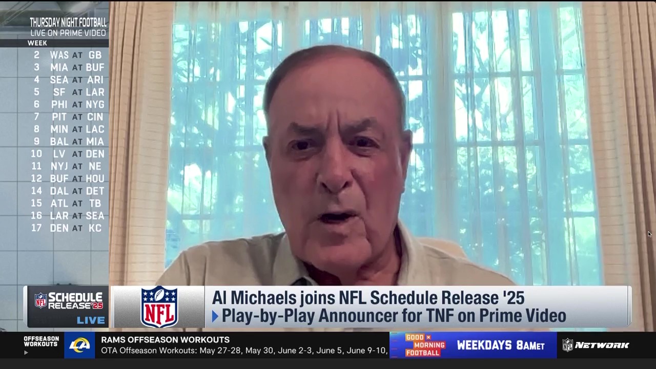 Al Michaels discusses Prime Video's "Thursday Night Football" schedule. Photo Credit: NFL Network