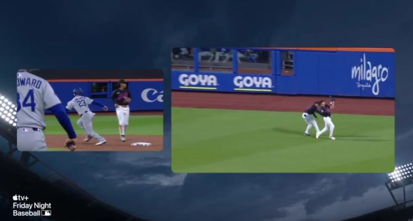 Wayne Randazzo and Dontrelle Willis learned a detail about an MLB rule that they previously did not know during the Dodgers-Mets game. Photo Credit: Apple TV+