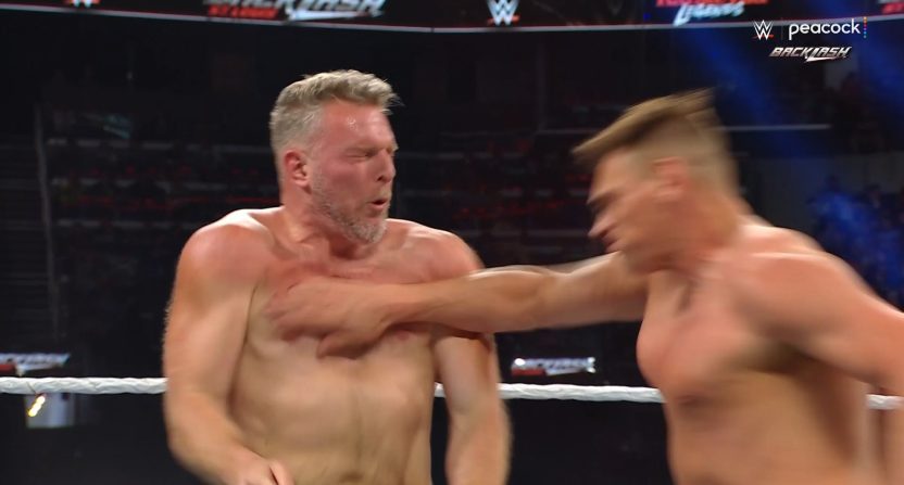 Pat McAfee took an absolute beating at the hands of Gunther at the 'WWE Backlash' Premium Live event on Saturday.