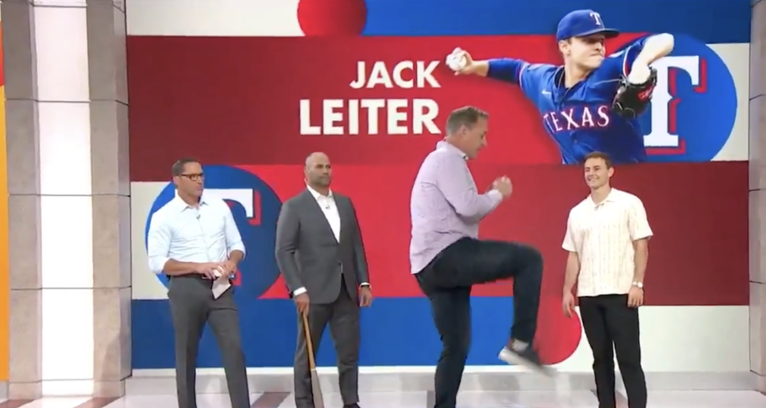 Jack Leiter alongside his dad, MLB Network studio analyst Al Leiter
