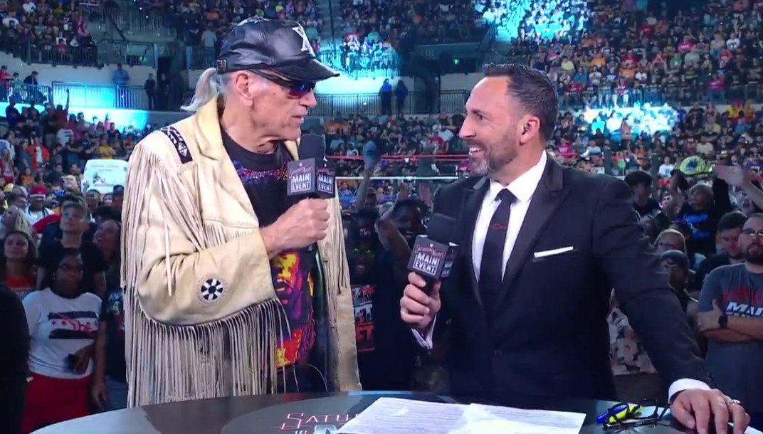 Jesse Ventura and Joe Tessitore. Photo Credit: NBC