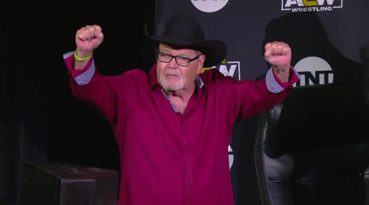Jim Ross calls an AEW show in 2021. Photo Credit: All Elite Wrestling on YouTube.