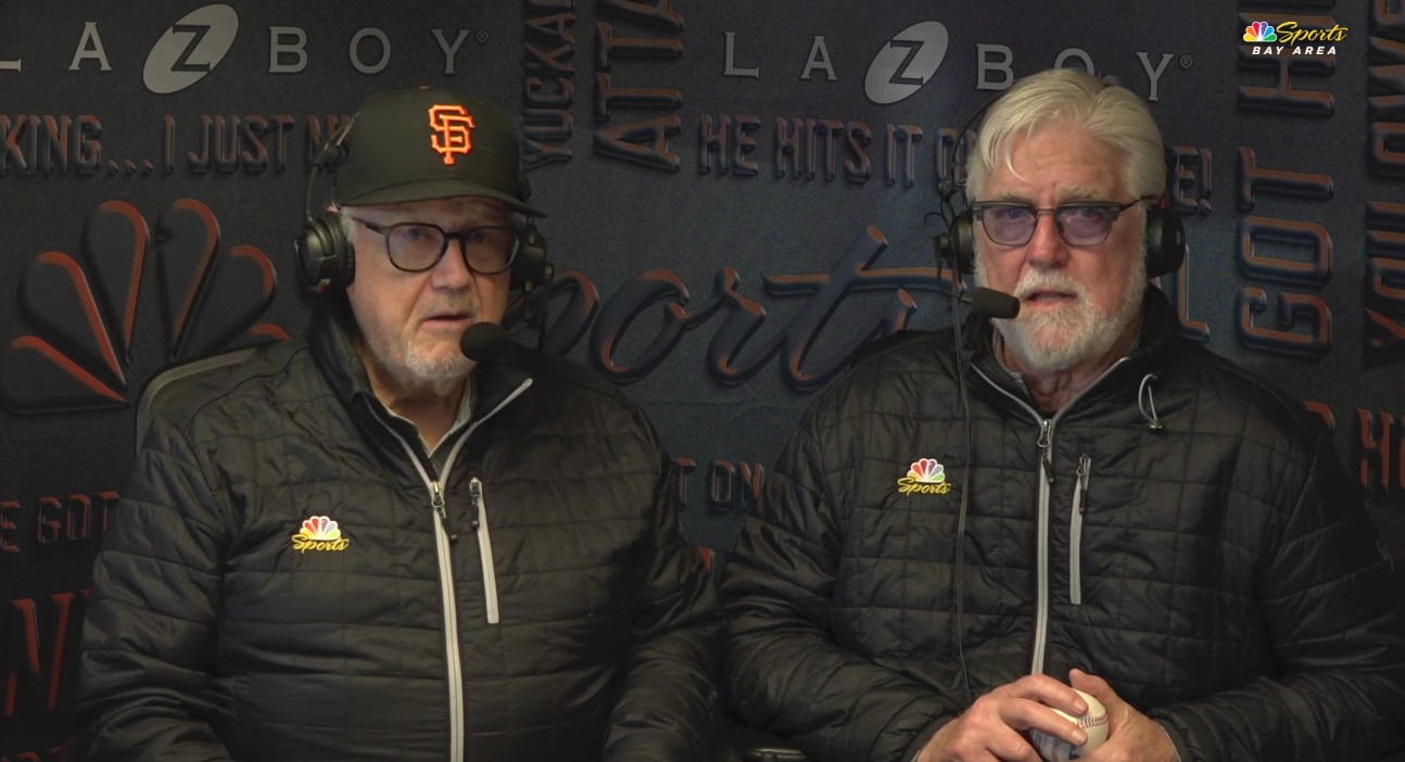 Jon Miller and Mike Krukow call Friday night's game between the San Francisco Giants and the team formerly known as the Oakland Athletics. Photo Credit: NBC Sports Bay Area