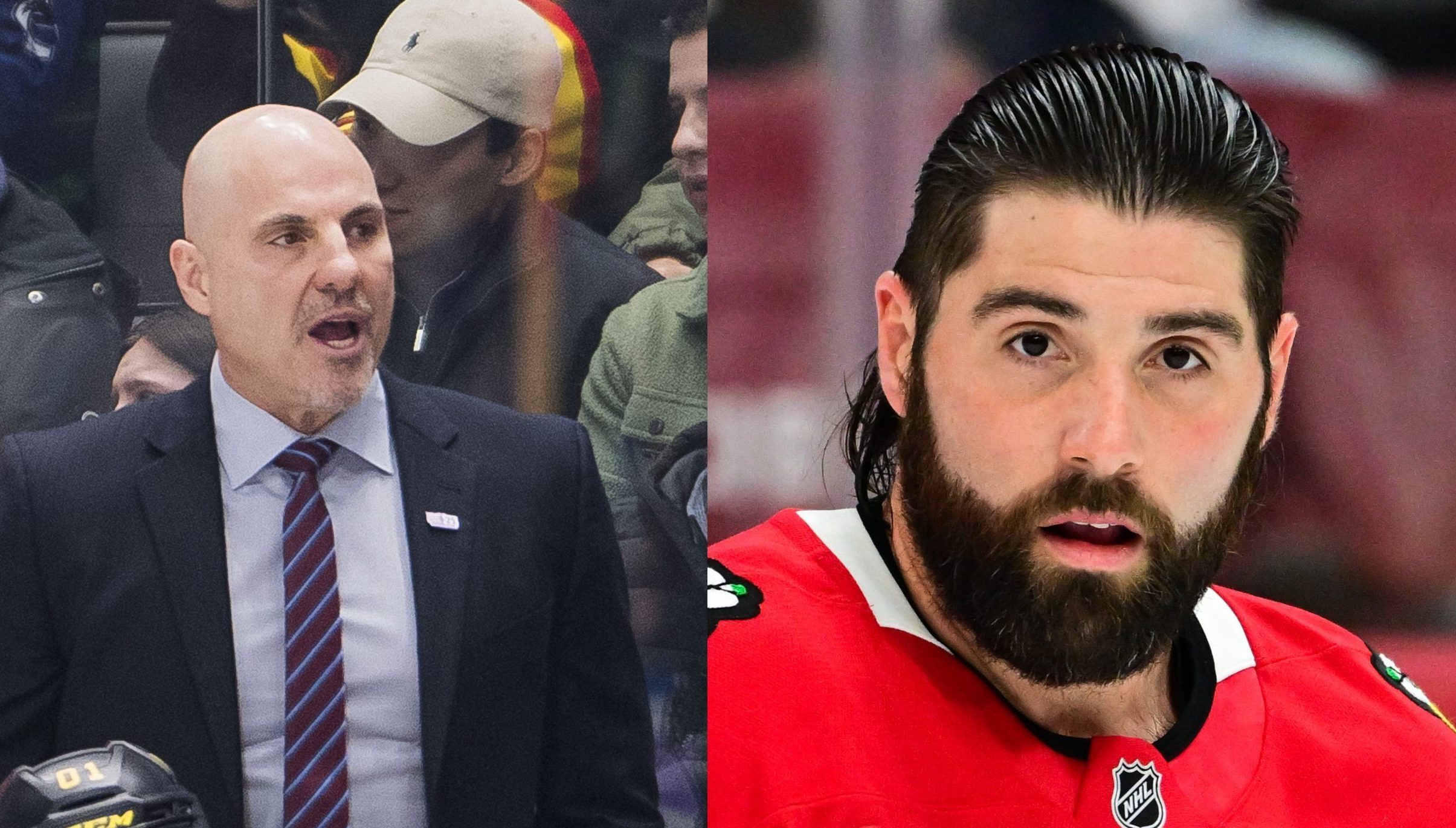 Rick Tocchet and Pat Maroon will be part of the NHL on TNT Studio team in the coming days. Photo Credits: Bob Frid-Imagn Images (Rick Tocchet, left); Daniel Bartel-Imagn Images (Pat Maroon, right).