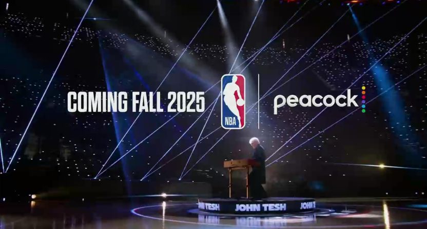 NBA on NBC ad announces the return of John Tesh's "Roundball Rock." Photo Credit: NBC