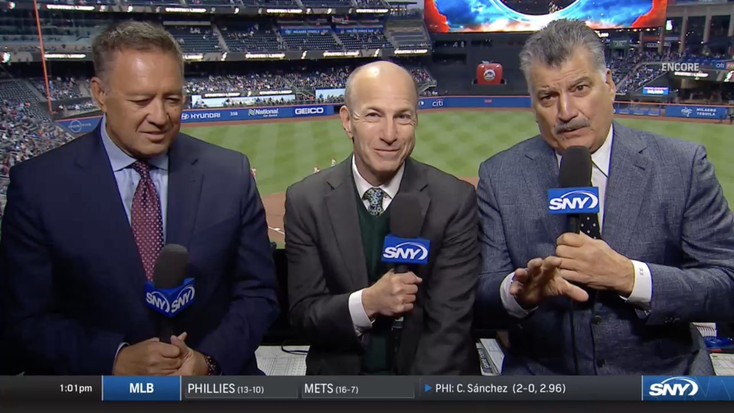 Ron Darling, Gary Cohen and Keith Hernandez on Mets broadcast for SNY