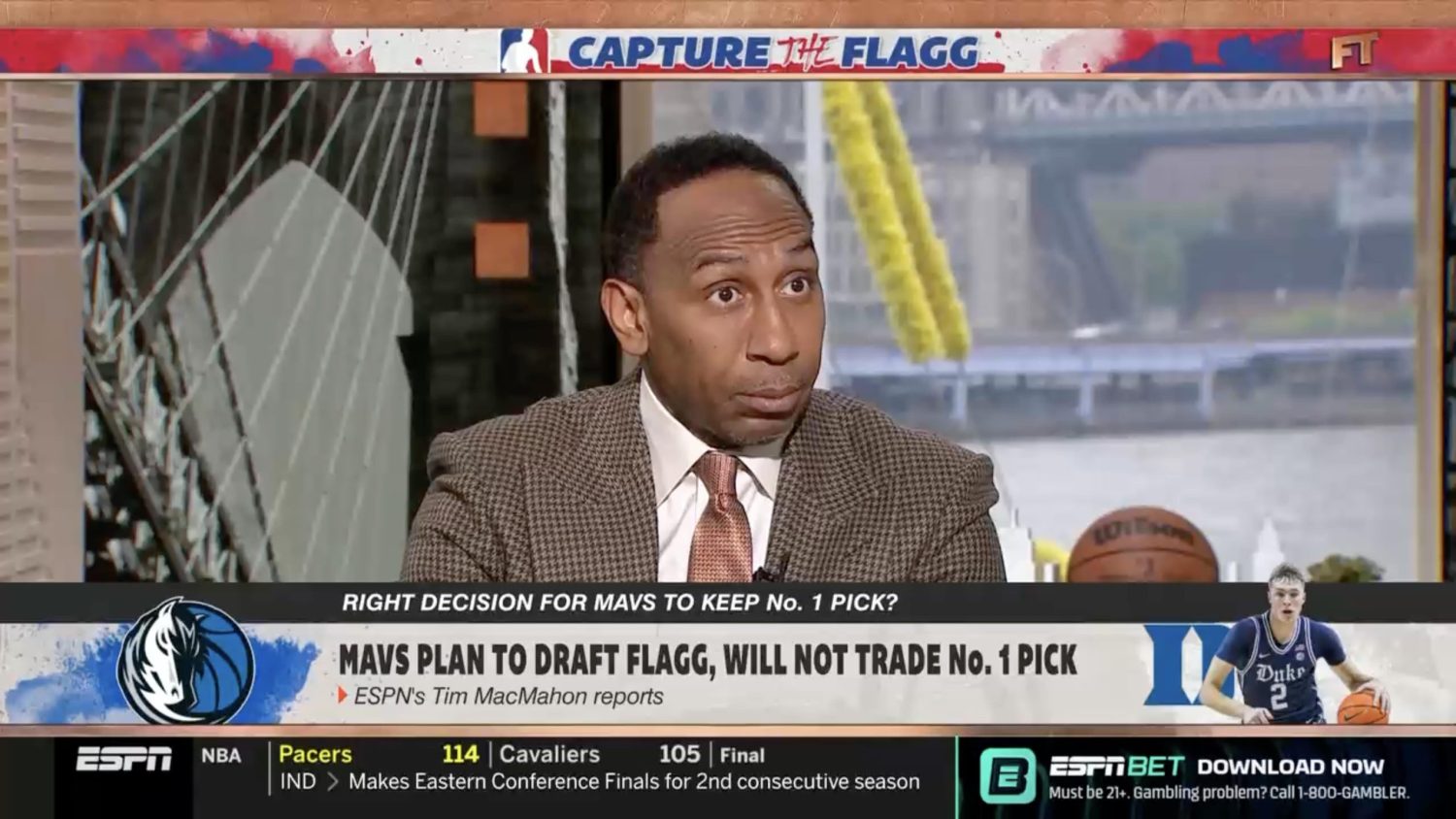 Stephen A. Smith discussing Cooper Flagg on First Take