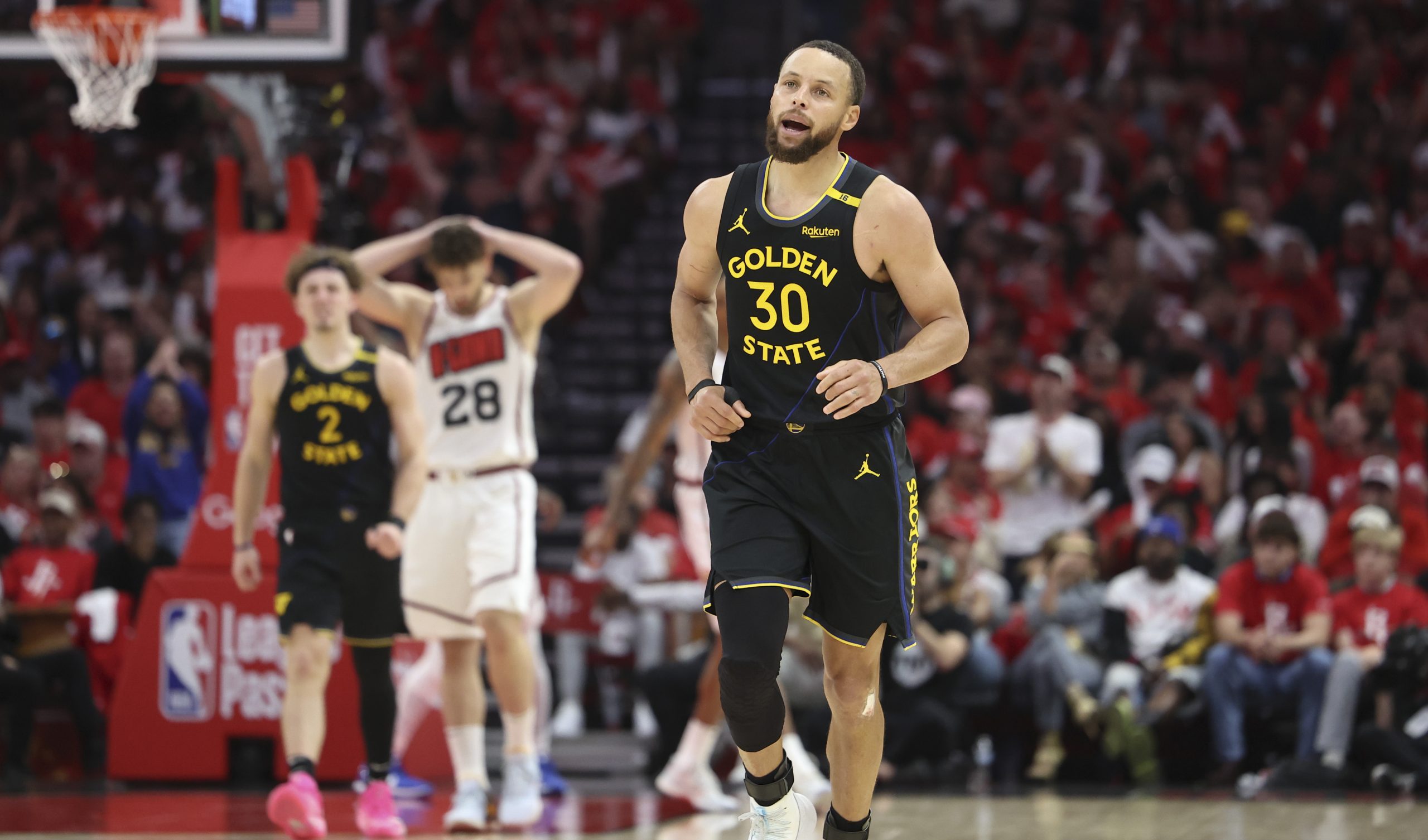 Warriors Stephen Curry in their Game 7 win over the Rockets on TNT