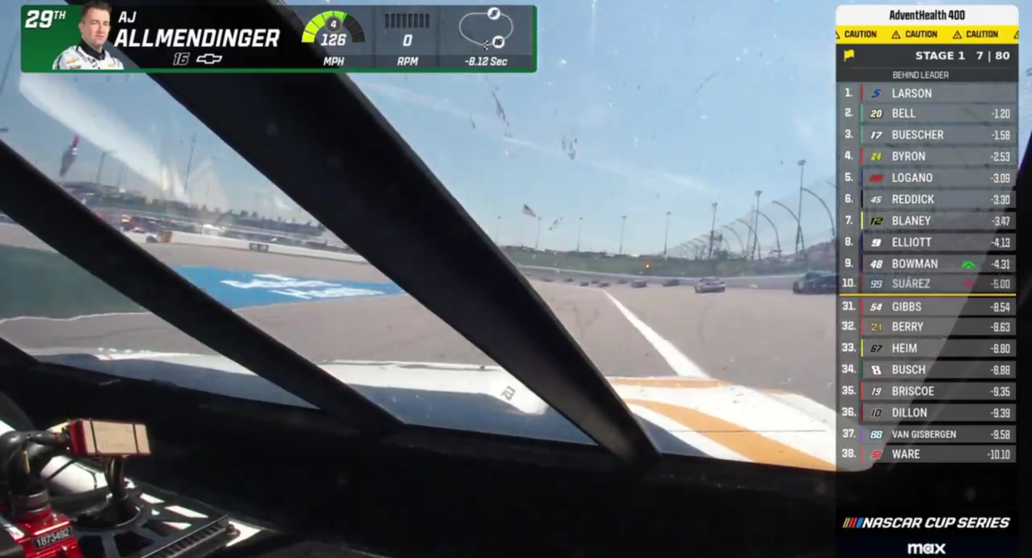 AJ Allmendinger cursing on his driver cam.