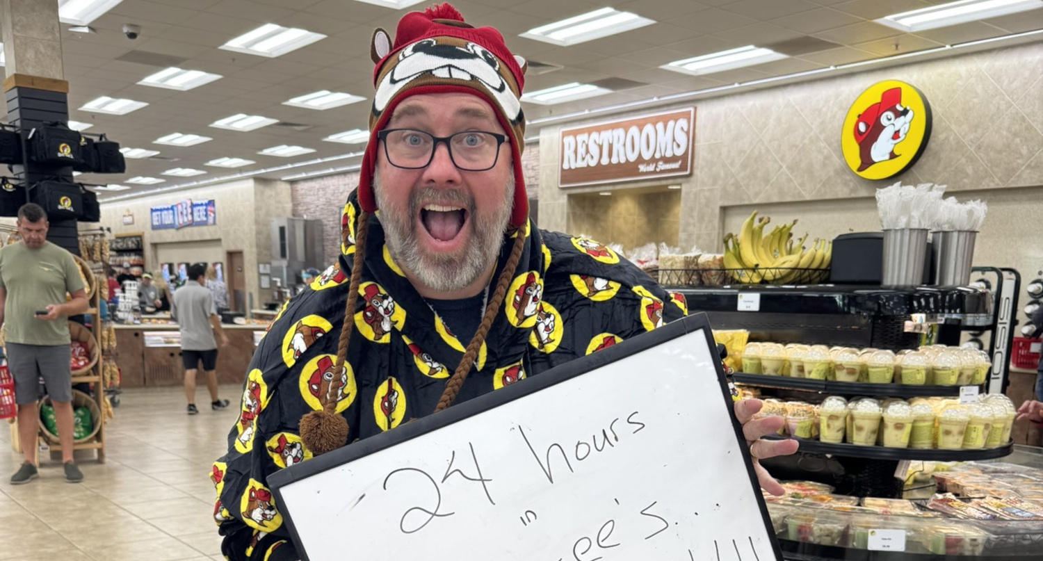 David Hale at the end of his 24 hours inside a Buc'ees.