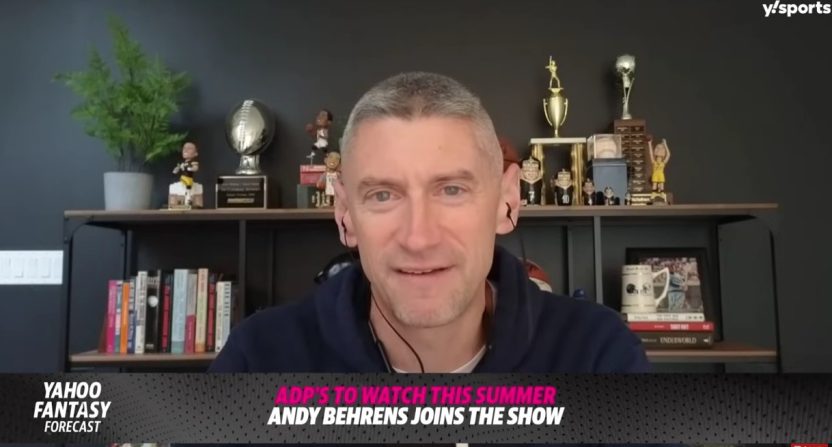 Andy Behrens on the Yahoo Fantasy Forecast podcast. Photo Credit: Yahoo Sports/YouTube.