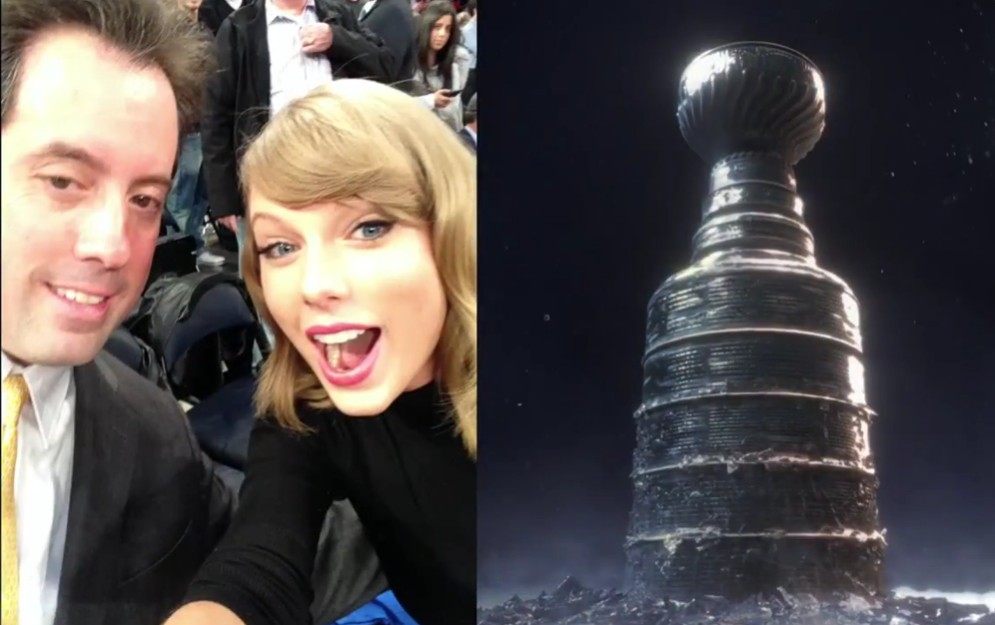 Taylor Swift was at Game 4 of the Stanley Cup Final. And while TNT's Kenny Albert has a photo with Swift, a reference to her music went over his head. Photo Credit: TNT