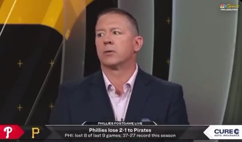 "Phillies Postgame Live" host Ricky Bottalico vented a lot of frustration about the team after Saturday's loss to the Pirates. Photo Credit: NBC Sports Philadelphia