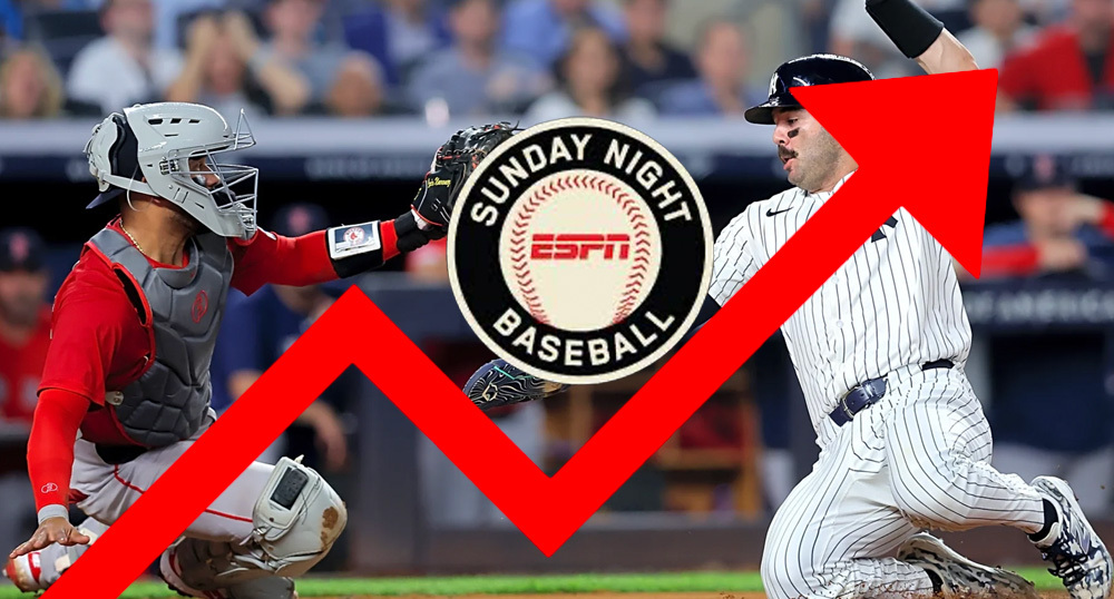If the 2025 season is the end of MLB on ESPN and the network's longstanding staple, Sunday Night Baseball, things ending on a high note. Image created by Liam McGuire, Comeback Media (background photo credit: Brad Penner-Imagn Images).