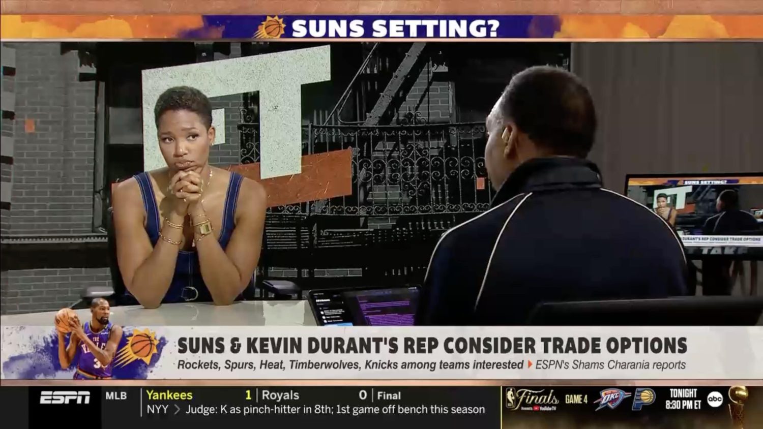 Stephen A. Smith and his laptop on First Take