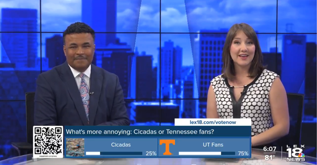 Lexington TV station asks viewers what’s more annoying: Cicadas or Tennessee fans?