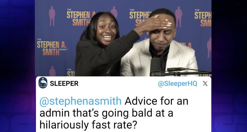 Stephen A. Smith alongside his daughter, Samantha, on the Stephen A. Smith Show