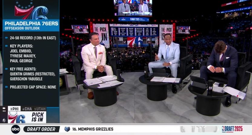 Stephen A. Smith on ABC's broadcast of Day 1 of the 2025 NBA Draft