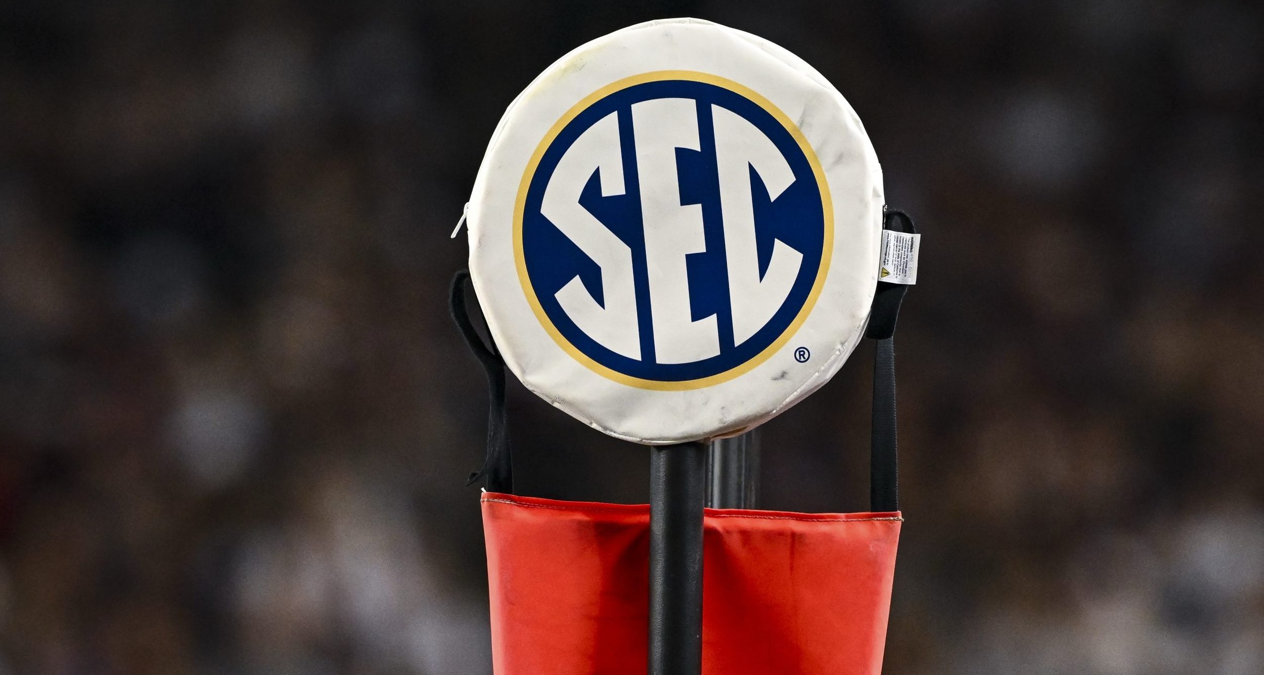 A detail view of the SEC logo